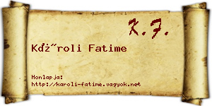 Károli Fatime névjegykártya